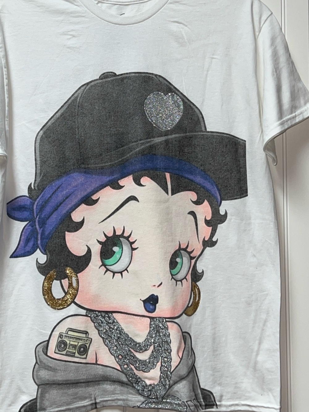 Betty Boop Big Print Oversized Shirt S (fits L) New NWOT